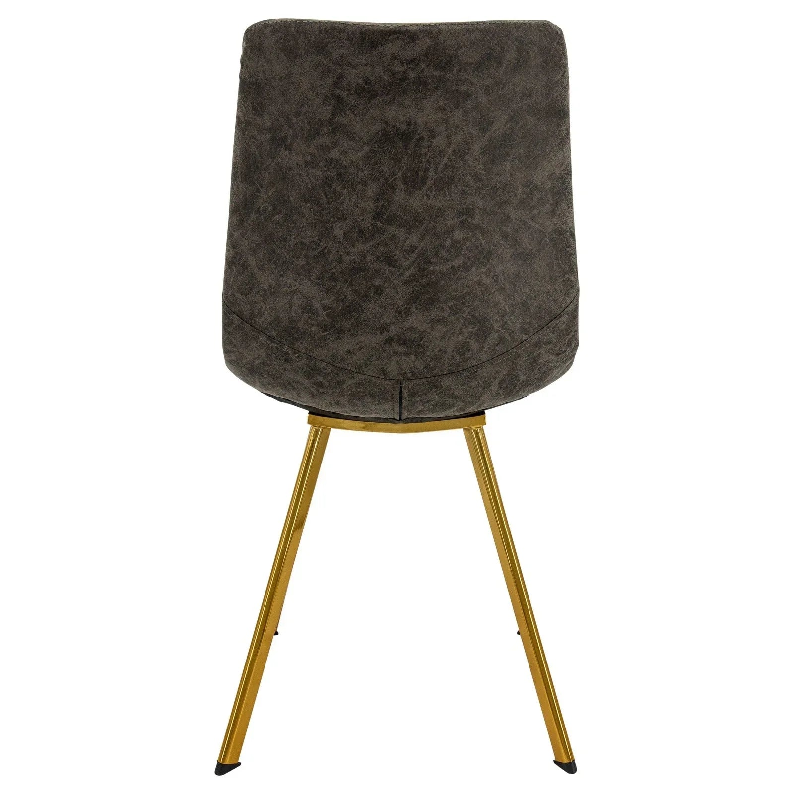 Markley Modern Leather Dining Chair With Gold Legs Set of 2 - Elax Furniture