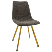 Markley Leather Dining Chair With Black/Gold Metal Legs (Open Box) - Elax Furniture