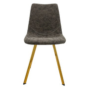 Markley Leather Dining Chair With Black/Gold Metal Legs (Open Box) - Elax Furniture