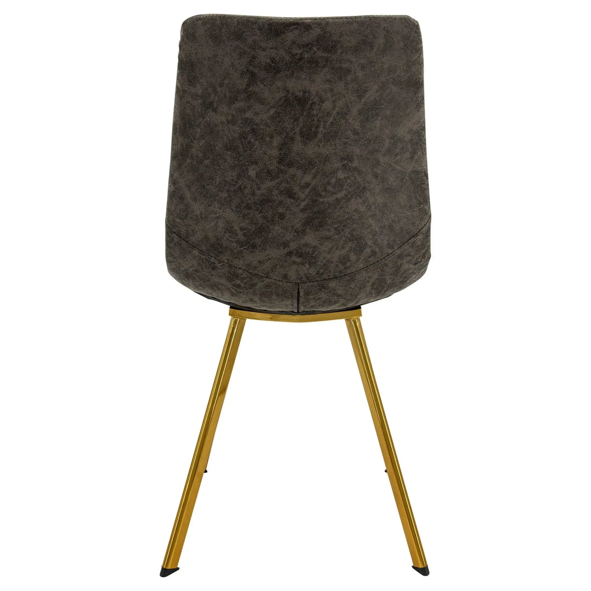 Markley Leather Dining Chair With Black/Gold Metal Legs (Open Box) - Elax Furniture