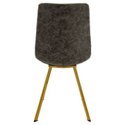 Markley Leather Dining Chair With Black/Gold Metal Legs (Open Box) - Elax Furniture