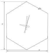 Manchester Modern hexagon Silent Non-Ticking Wall Clock - Elax Furniture