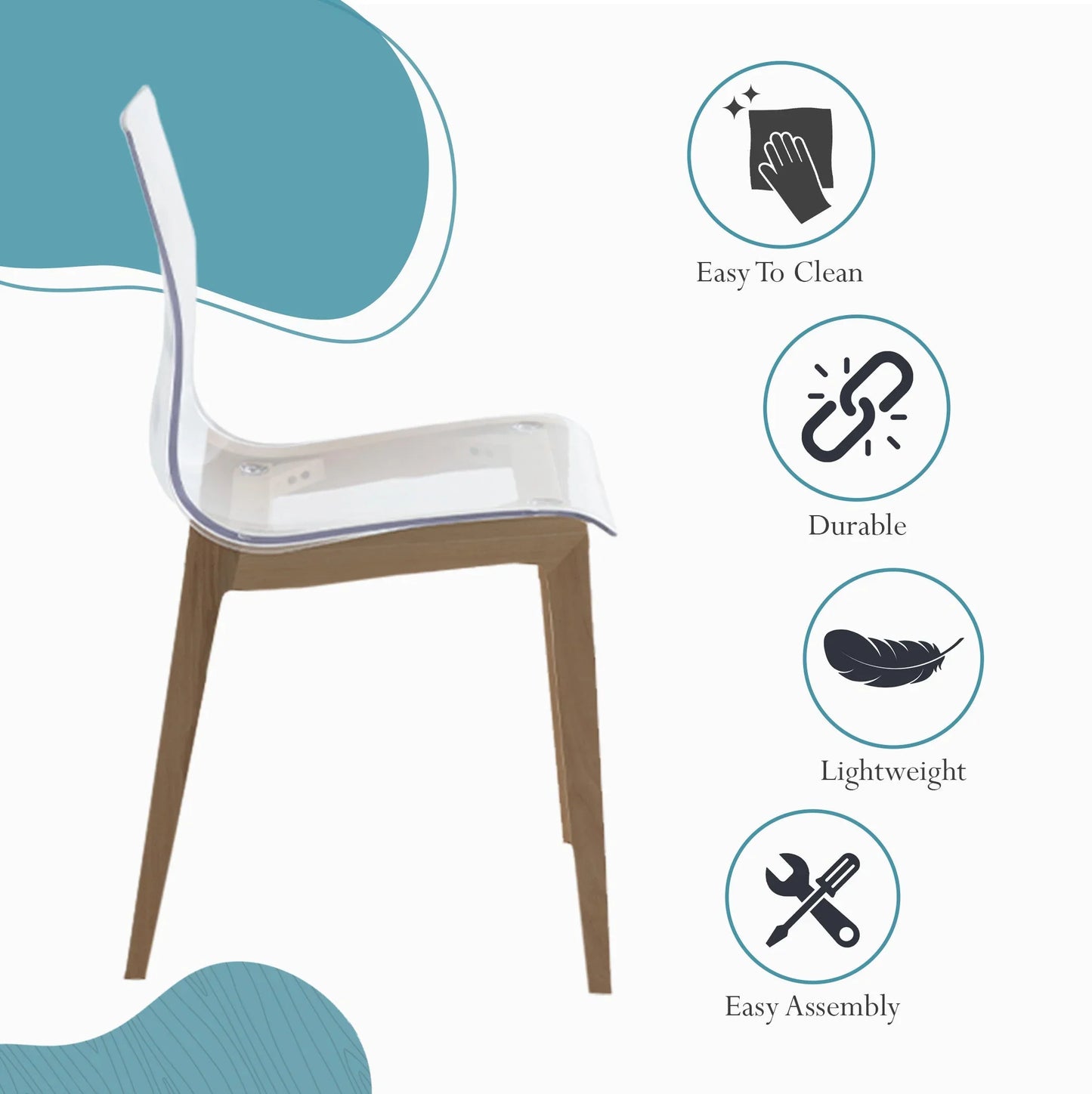 Marsden Modern Dining Side Chair With Beech Wood Legs - Elax Furniture