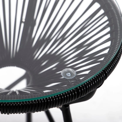 Montara 3 Piece Outdoor Lounge Patio Chairs With Glass Top Table - Elax Furniture