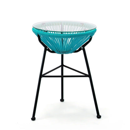 Montara 3 Piece Outdoor Lounge Patio Chairs With Glass Top Table - Elax Furniture