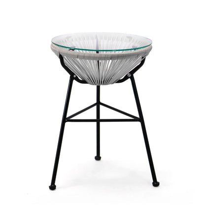 Montara 3 Piece Outdoor Lounge Patio Chairs With Glass Top Table - Elax Furniture