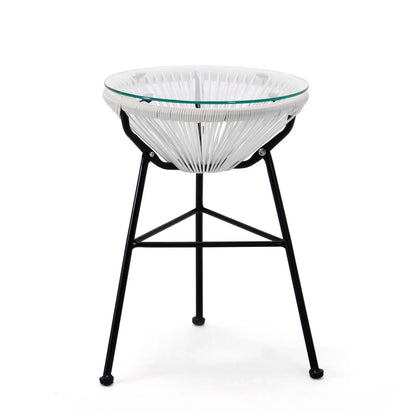 Montara 3 Piece Outdoor Lounge Patio Chairs With Glass Top Table - Elax Furniture