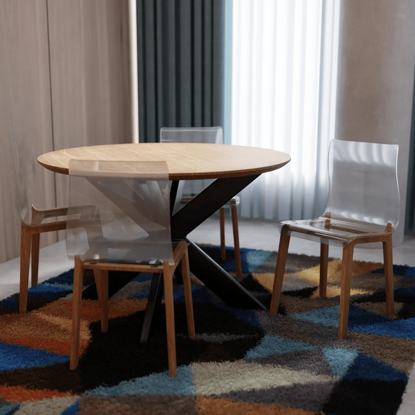 Marsden Modern Dining Side Chair with Beech Wood Legs, Set of 4 - Elax Furniture