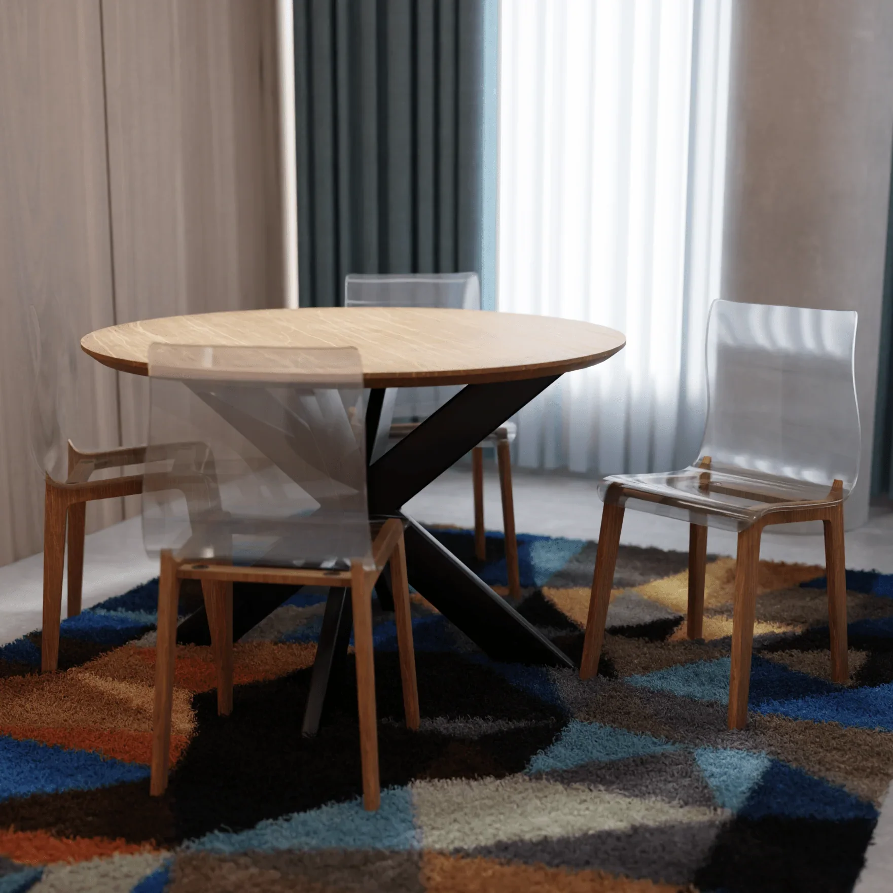 Marsden Modern Dining Side Chair with Beech Wood Legs, Set of 4 - Elax Furniture