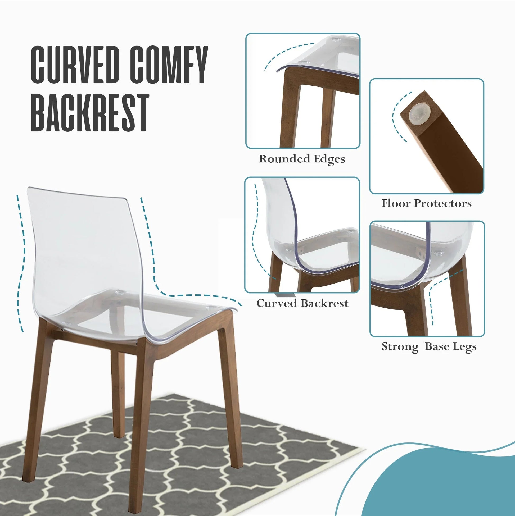Marsden Modern Dining Side Chair With Beech Wood Legs - Elax Furniture