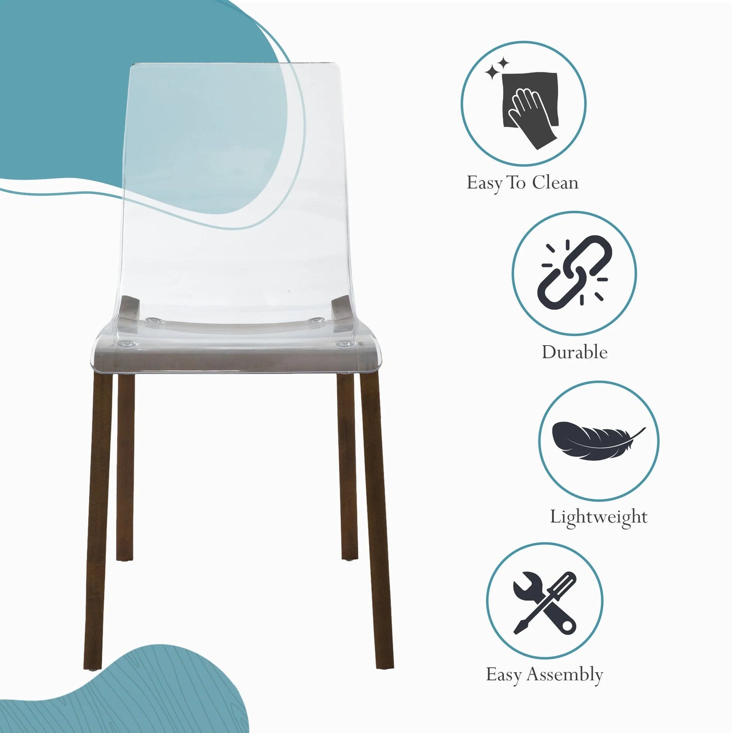 Marsden Modern Dining Side Chair With Beech Wood Legs - Elax Furniture