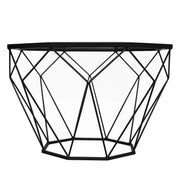Malibu Octagon Glass Tabletop Coffee Table / End Table With Gold Metal Base - Elax Furniture
