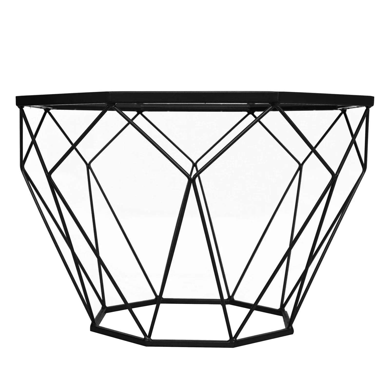 Malibu Octagon Glass Tabletop Coffee Table / End Table With Gold Metal Base - Elax Furniture