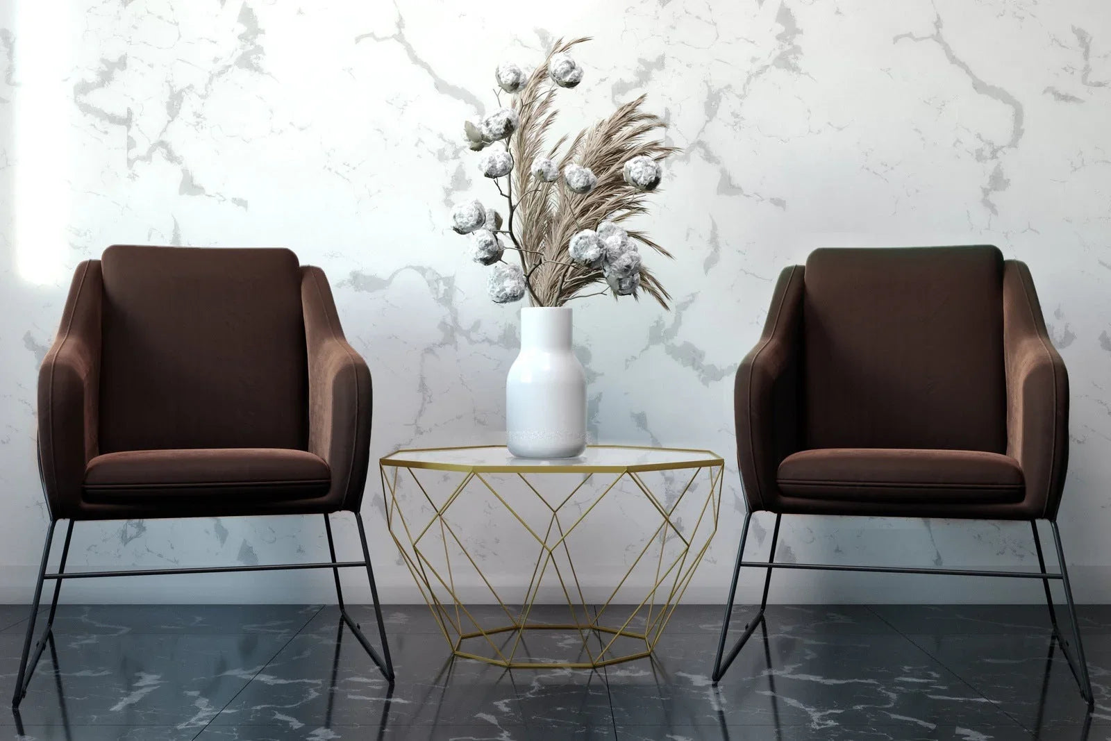 Malibu Octagon Glass Tabletop Coffee Table / End Table With Gold Metal Base - Elax Furniture