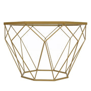 Malibu Octagon Glass Tabletop Coffee Table / End Table With Gold Metal Base - Elax Furniture