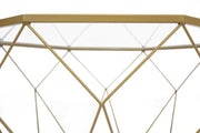 Malibu Octagon Glass Tabletop Coffee Table / End Table With Gold Metal Base - Elax Furniture