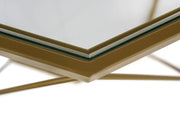 Malibu Octagon Glass Tabletop Coffee Table / End Table With Gold Metal Base - Elax Furniture