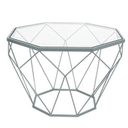 Malibu Octagon Glass Tabletop Coffee Table / End Table With Gold Metal Base - Elax Furniture