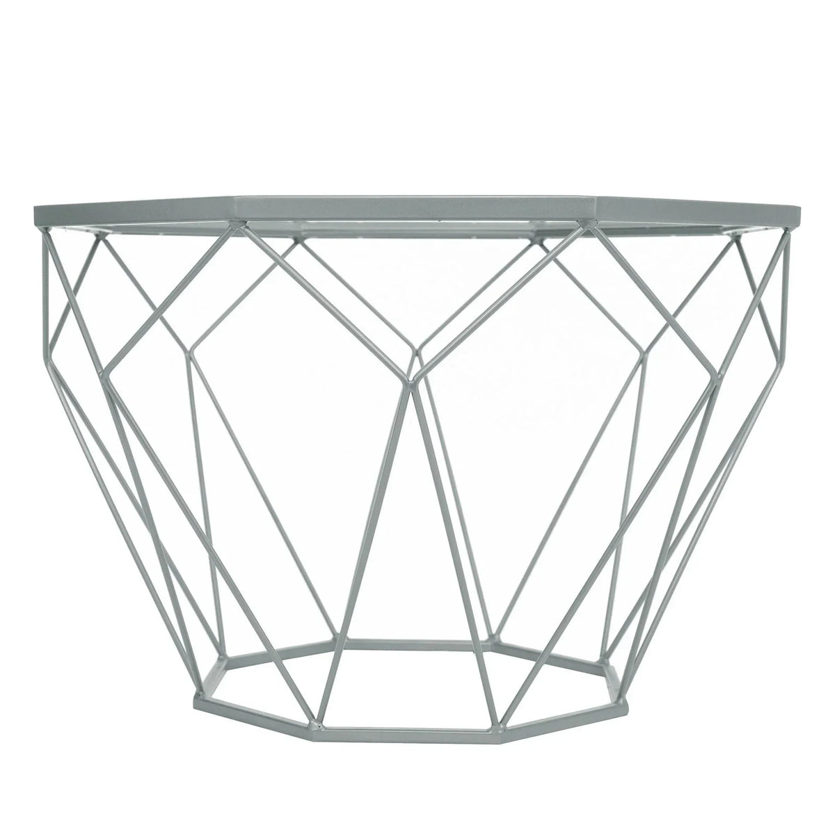 Malibu Octagon Glass Tabletop Coffee Table / End Table With Gold Metal Base - Elax Furniture