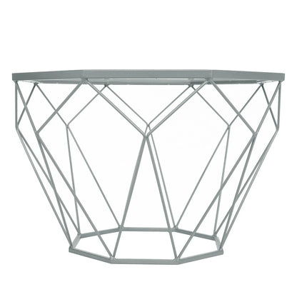 Malibu Octagon Glass Tabletop Coffee Table / End Table With Gold Metal Base - Elax Furniture