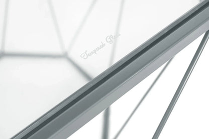 Malibu Octagon Glass Tabletop Coffee Table / End Table With Gold Metal Base - Elax Furniture