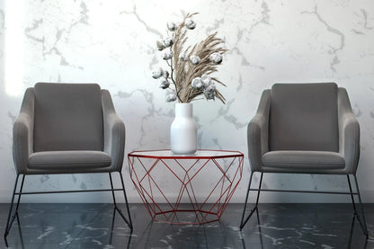 Malibu Octagon Glass Tabletop Coffee Table / End Table With Gold Metal Base - Elax Furniture