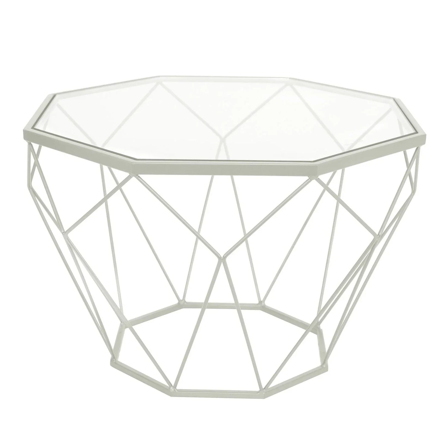 Malibu Octagon Glass Tabletop Coffee Table / End Table With Gold Metal Base - Elax Furniture
