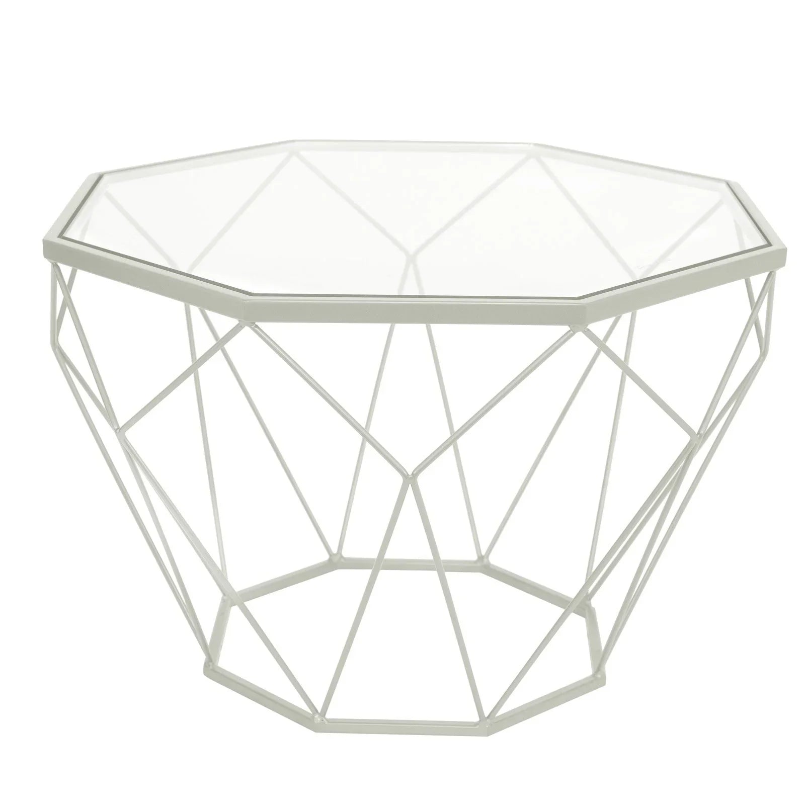Malibu Octagon Glass Tabletop Coffee Table / End Table With Gold Metal Base - Elax Furniture