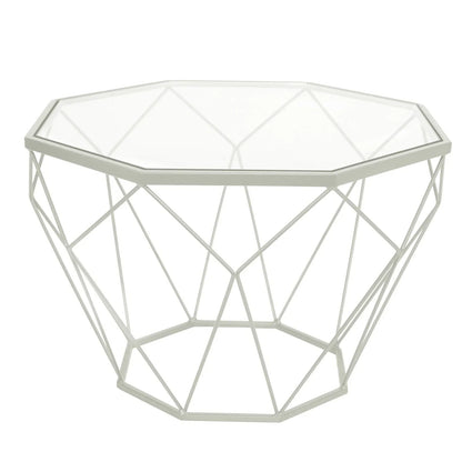 Malibu Octagon Glass Tabletop Coffee Table / End Table With Gold Metal Base - Elax Furniture