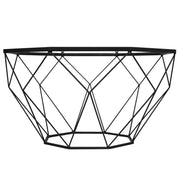 Malibu Modern Octagon Glass Top Coffee Table With Gold Metal Base - Elax Furniture