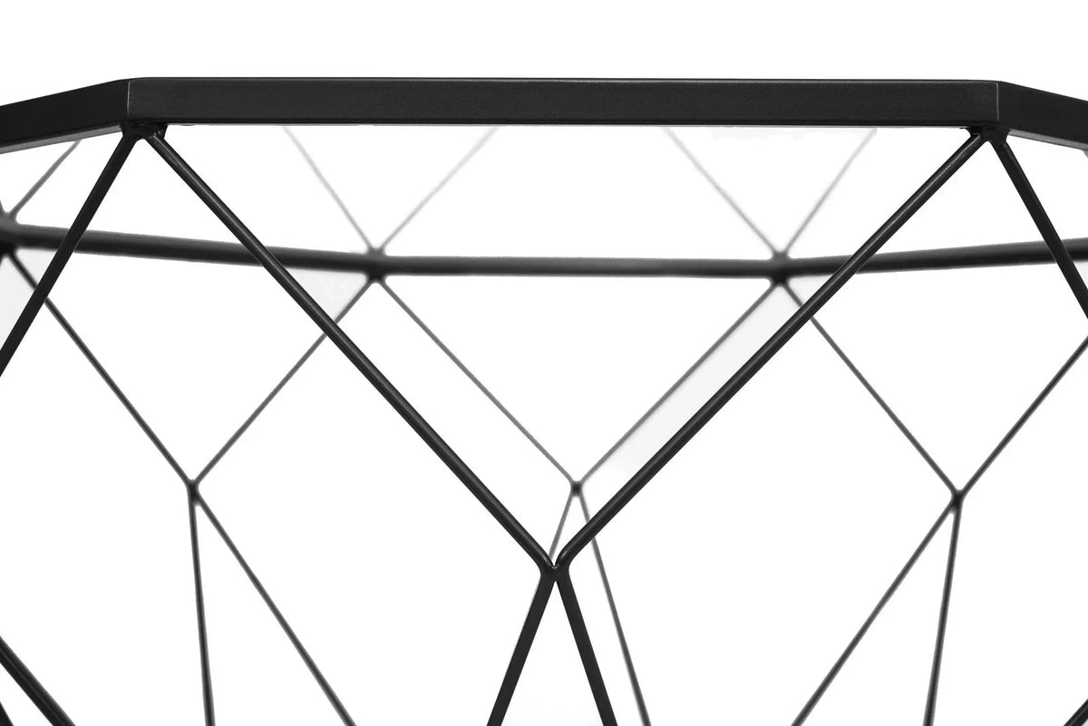 Malibu Modern Octagon Glass Top Coffee Table With Gold Metal Base - Elax Furniture