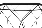 Malibu Modern Octagon Glass Top Coffee Table With Gold Metal Base - Elax Furniture