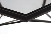 Malibu Modern Octagon Glass Top Coffee Table With Gold Metal Base - Elax Furniture