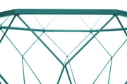 Malibu Modern Octagon Glass Top Coffee Table With Gold Metal Base - Elax Furniture