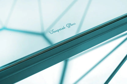 Malibu Modern Octagon Glass Top Coffee Table With Gold Metal Base - Elax Furniture