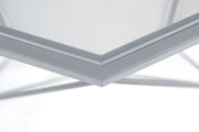 Malibu Modern Octagon Glass Top Coffee Table With Gold Metal Base - Elax Furniture