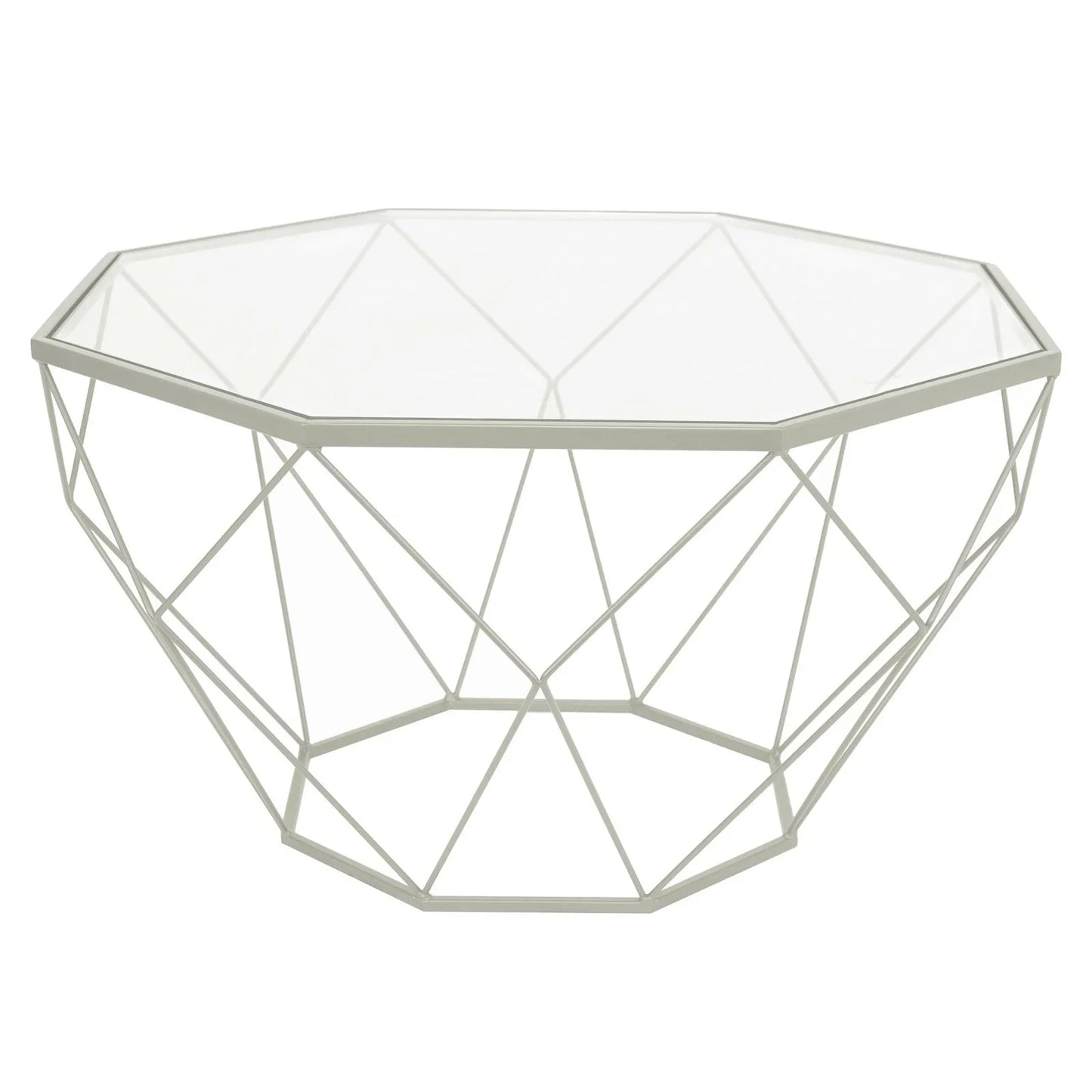 Malibu Modern Octagon Glass Top Coffee Table With Gold Metal Base - Elax Furniture