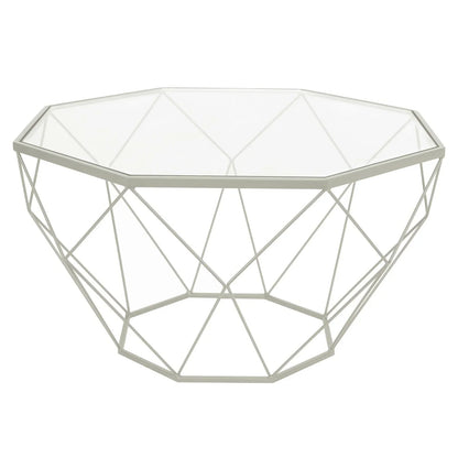 Malibu Modern Octagon Glass Top Coffee Table With Gold Metal Base - Elax Furniture