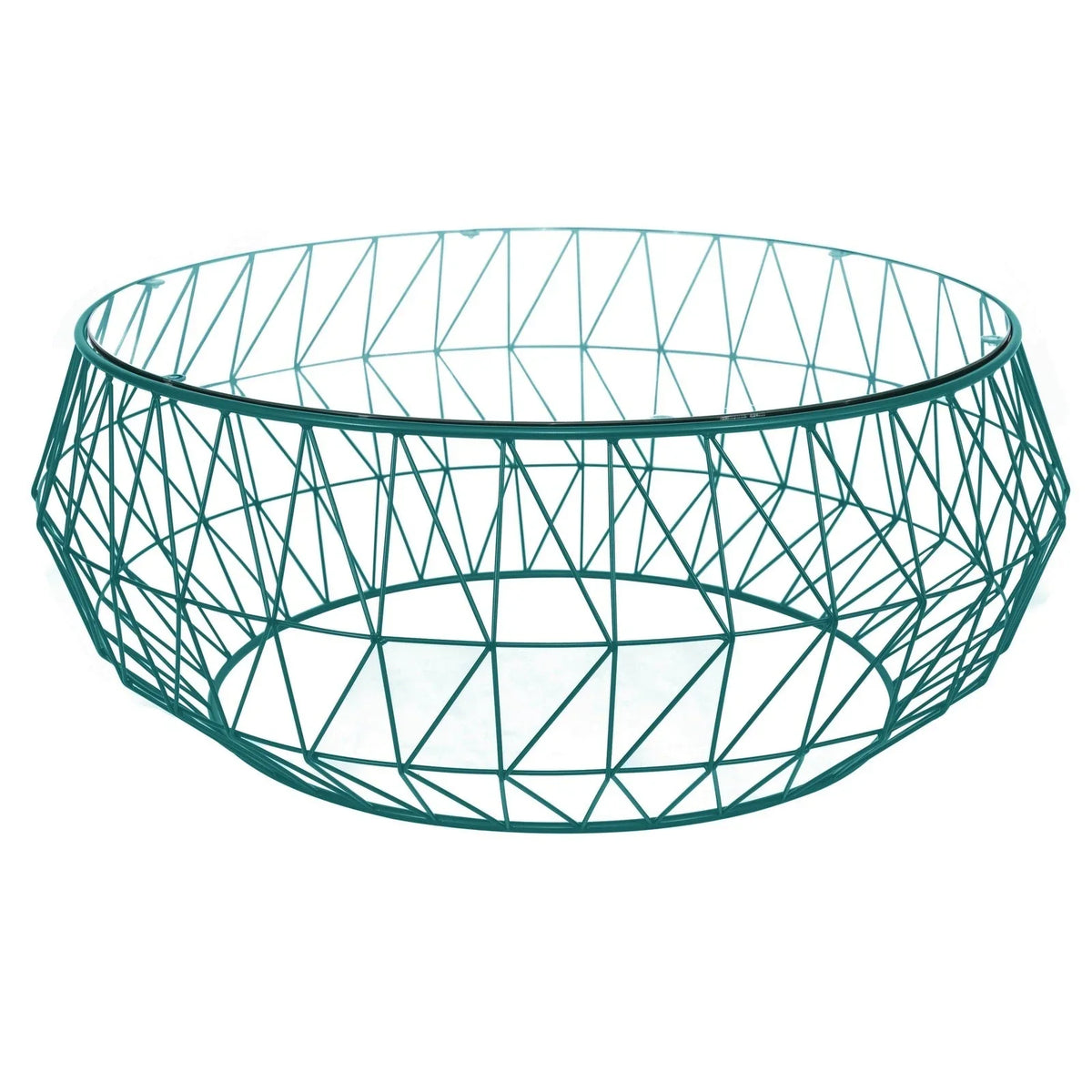 Malibu Modern Round Glass Top Coffee Table With Chrome Base - Elax Furniture