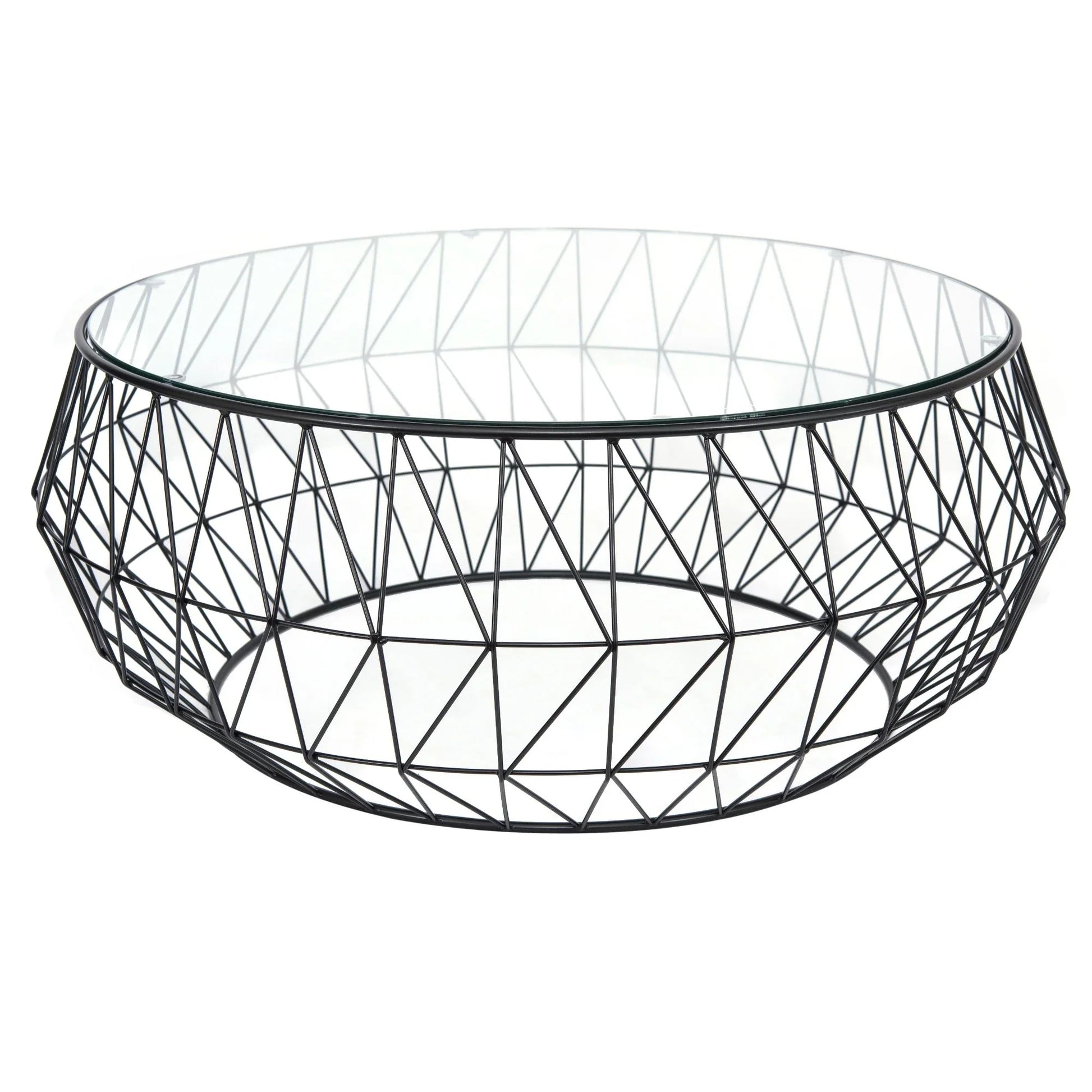 Malibu Modern Round Glass Top Coffee Table With Chrome Base - Elax Furniture