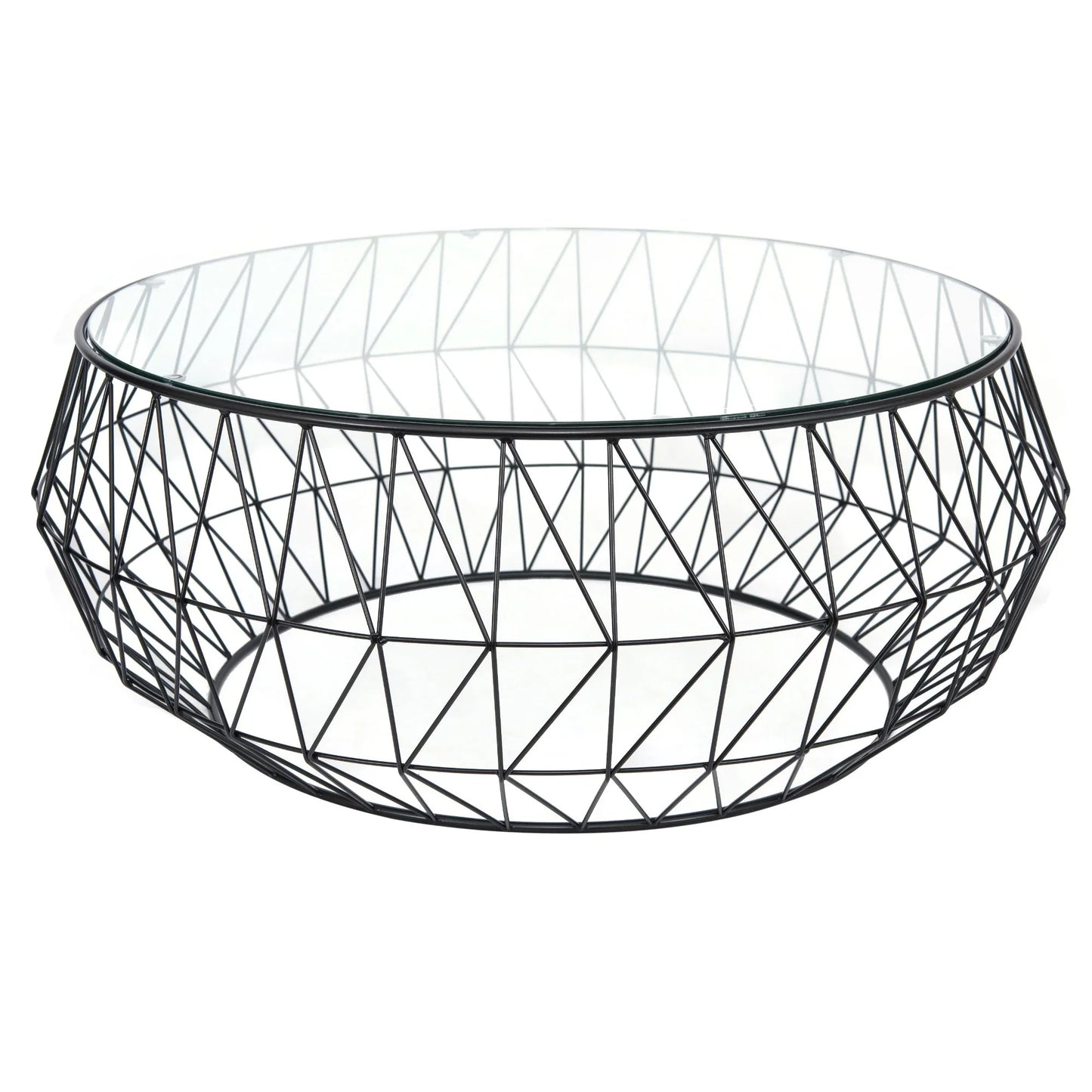 Malibu Modern Round Glass Top Coffee Table With Chrome Base - Elax Furniture