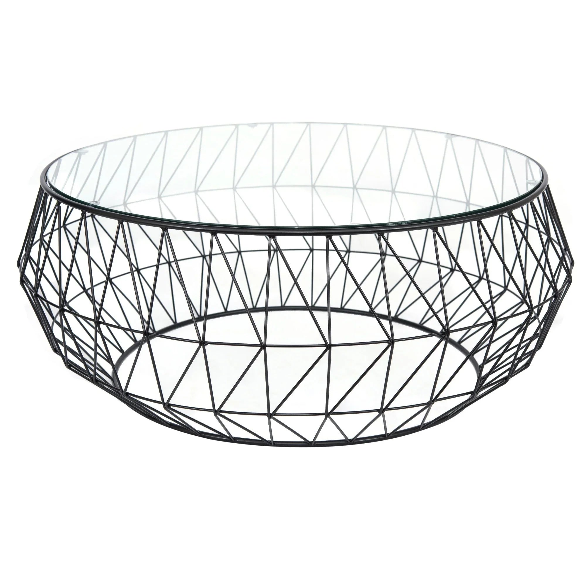 Malibu Modern Round Glass Top Coffee Table With Chrome Base - Elax Furniture
