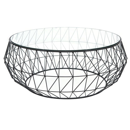 Malibu Modern Round Glass Top Coffee Table With Chrome Base - Elax Furniture