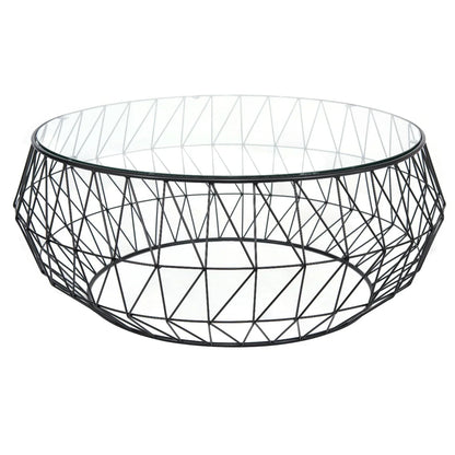 Malibu Modern Round Glass Top Coffee Table With Chrome Base - Elax Furniture