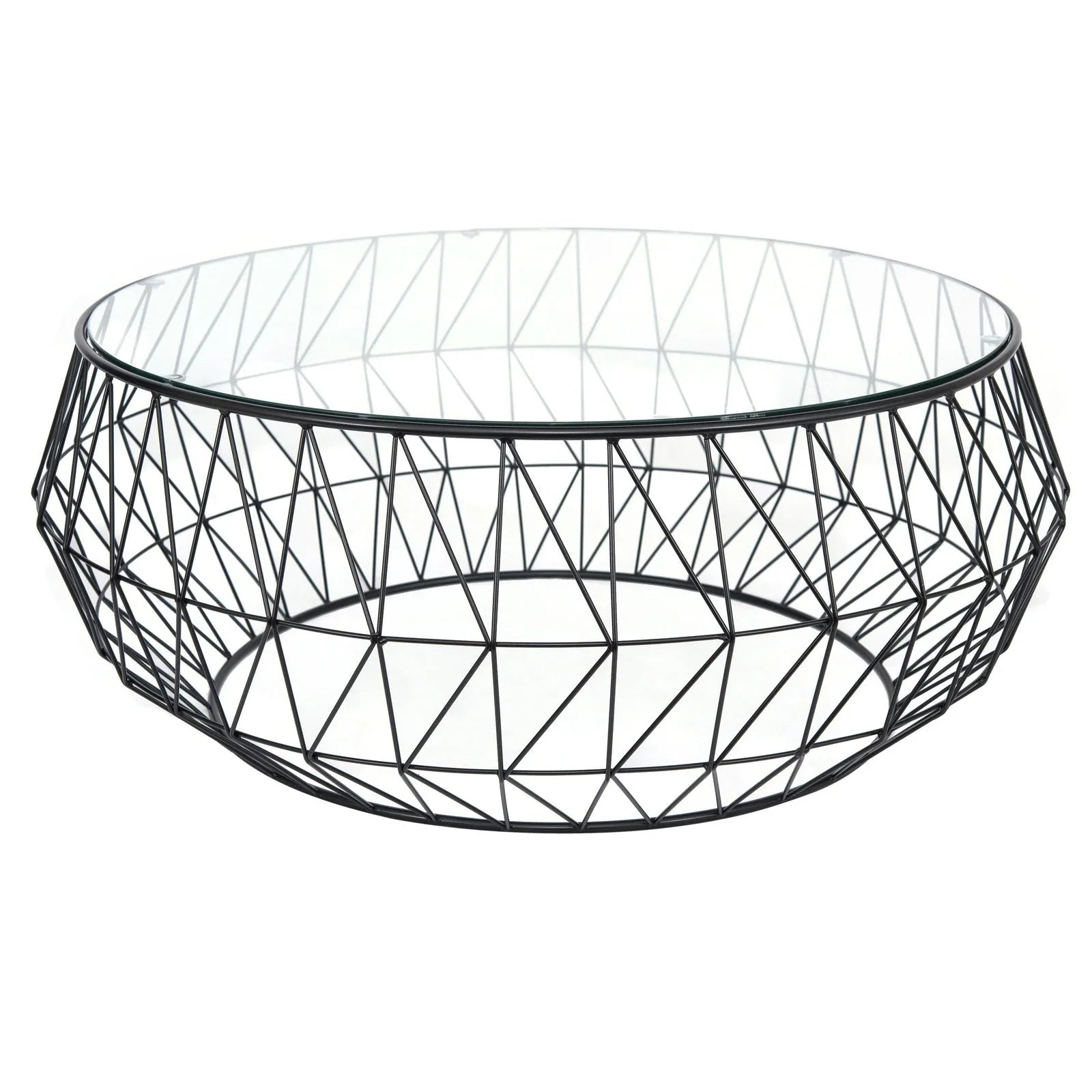 Malibu Modern Round Glass Top Coffee Table With Chrome Base - Elax Furniture