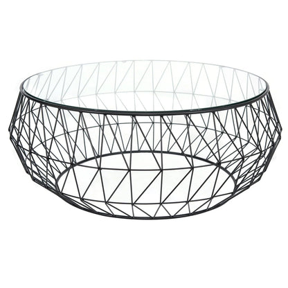Malibu Modern Round Glass Top Coffee Table With Chrome Base - Elax Furniture
