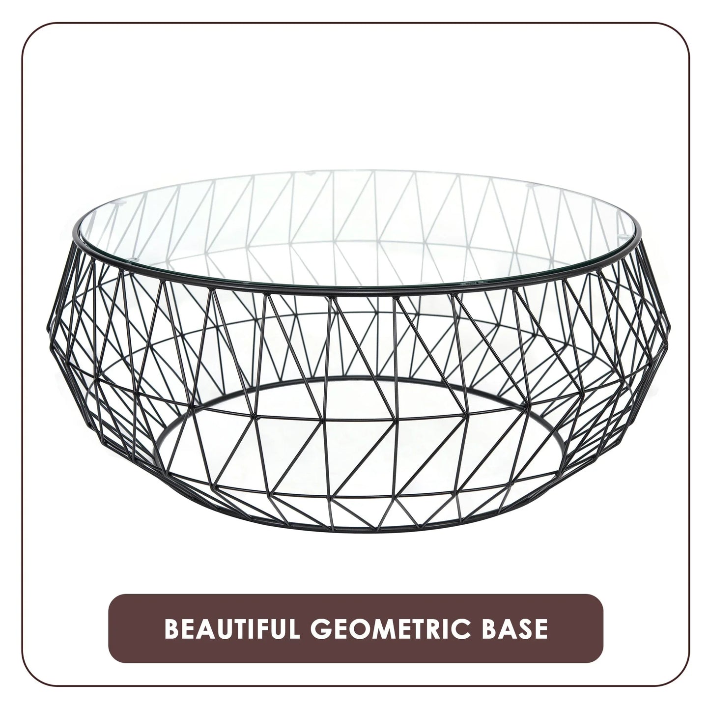 Malibu Modern Round Glass Top Coffee Table With Chrome Base - Elax Furniture