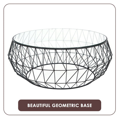 Malibu Modern Round Glass Top Coffee Table With Chrome Base - Elax Furniture