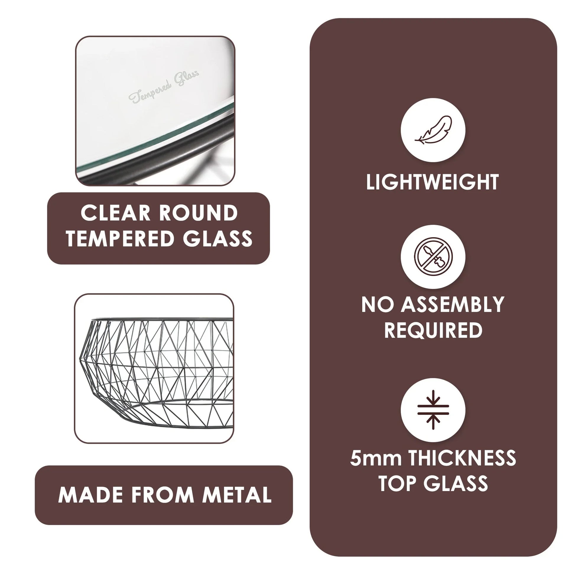 Malibu Modern Round Glass Top Coffee Table With Chrome Base - Elax Furniture