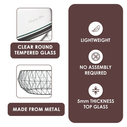 Malibu Modern Round Glass Top Coffee Table With Chrome Base - Elax Furniture